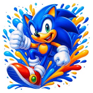 Sonic PNG Hedgehog Cartoon Digital Design Art | High Resolution Instant Digital Download PNG & JPG | Sonic Birthday |  Sonic Print Kids Png