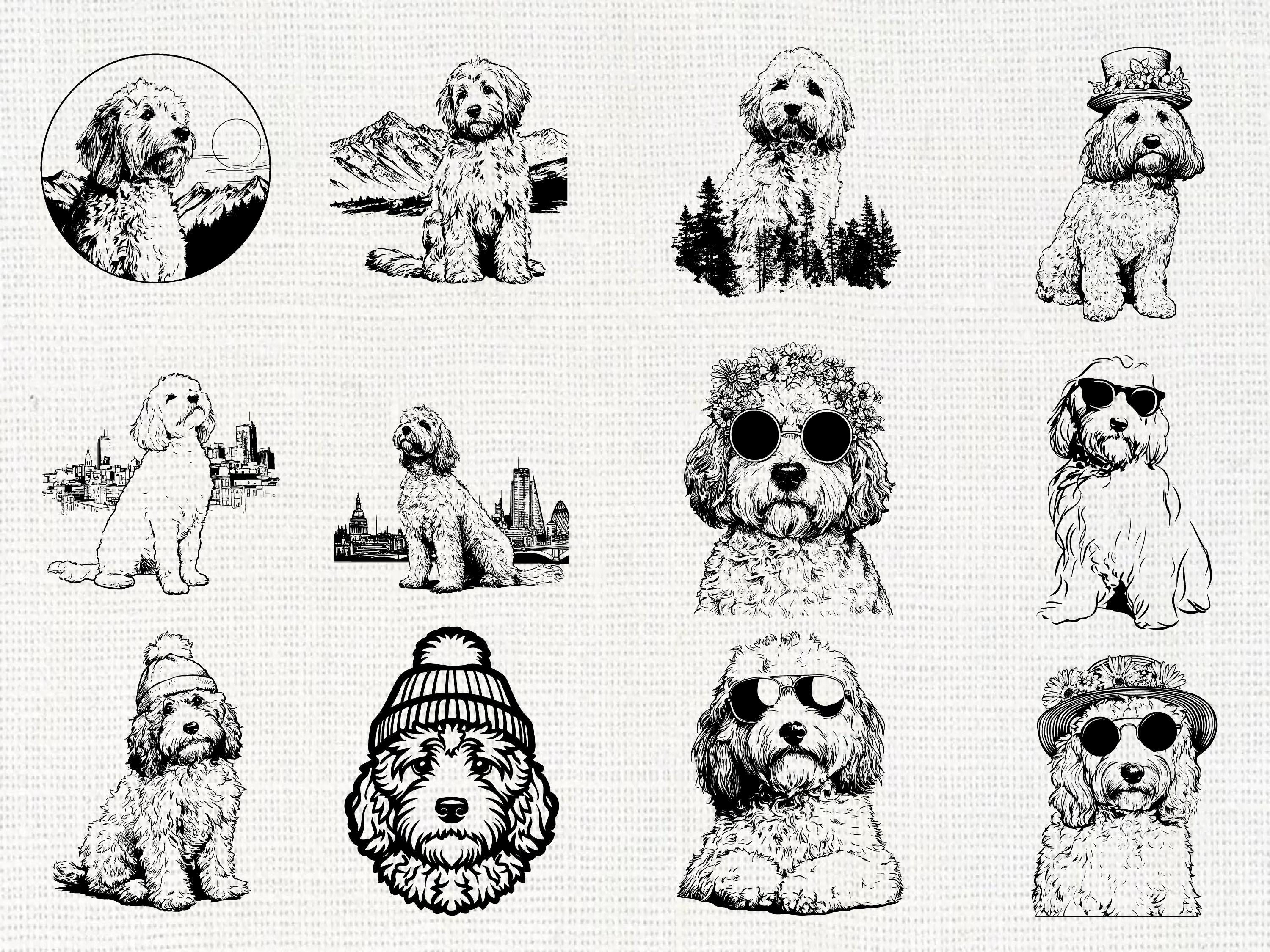Cockapoo Silhouette SVG PNG Bundle, Dog Lover Clipart - Etsy
