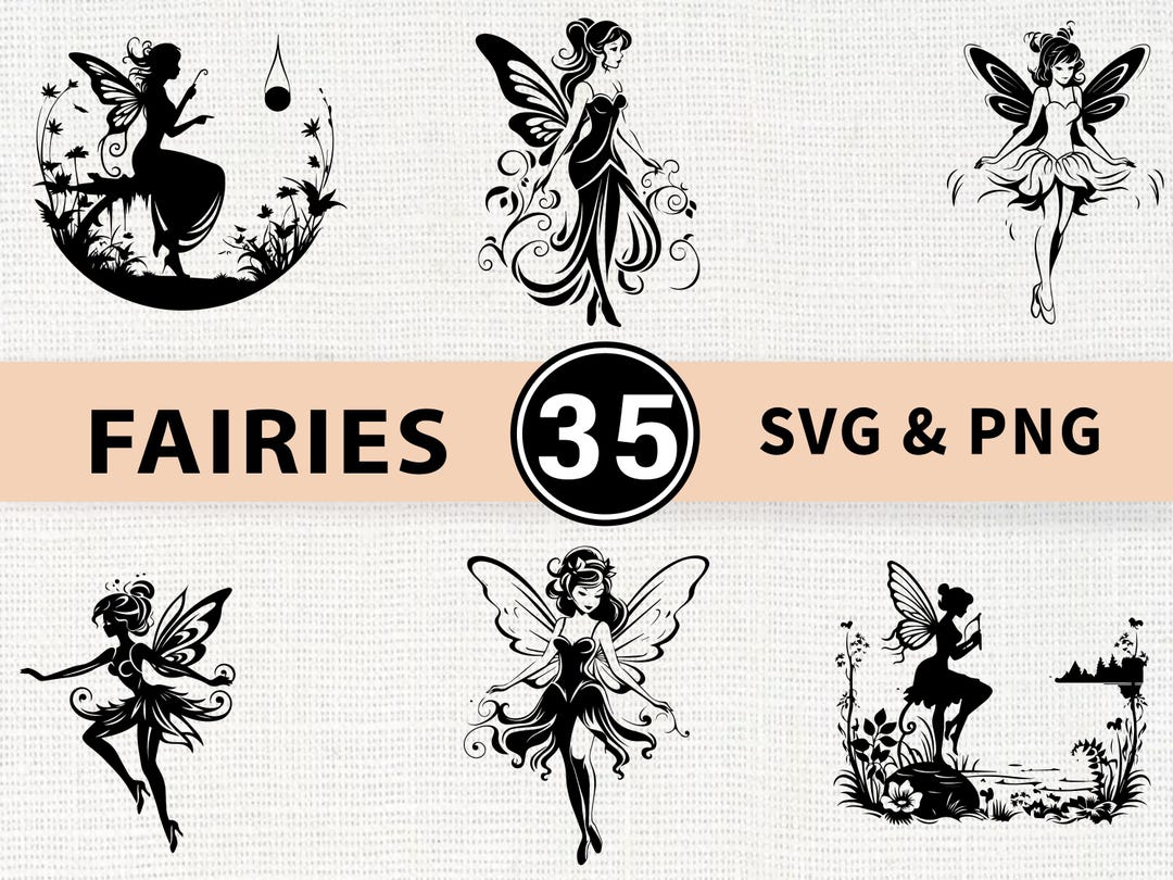 Fairies Silhouette SVG Bundle | Fantasy Fairy Magical SVG PNG Cricut - Etsy