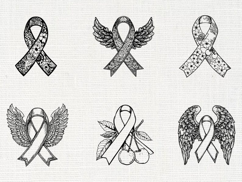 Cause Ribbon Awareness Ribbon Silhouette SVG Bundle | Support Cause Ribbon PNG ...