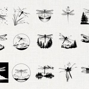 Dragonfly Silhouette SVG Bundle | Nature Insect Dragonfly PNG Cricut - Etsy