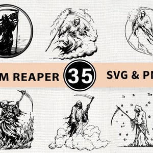 Liemannen Silhuett SVG Bundle | Dödsläparen Gothic PNG Cricut