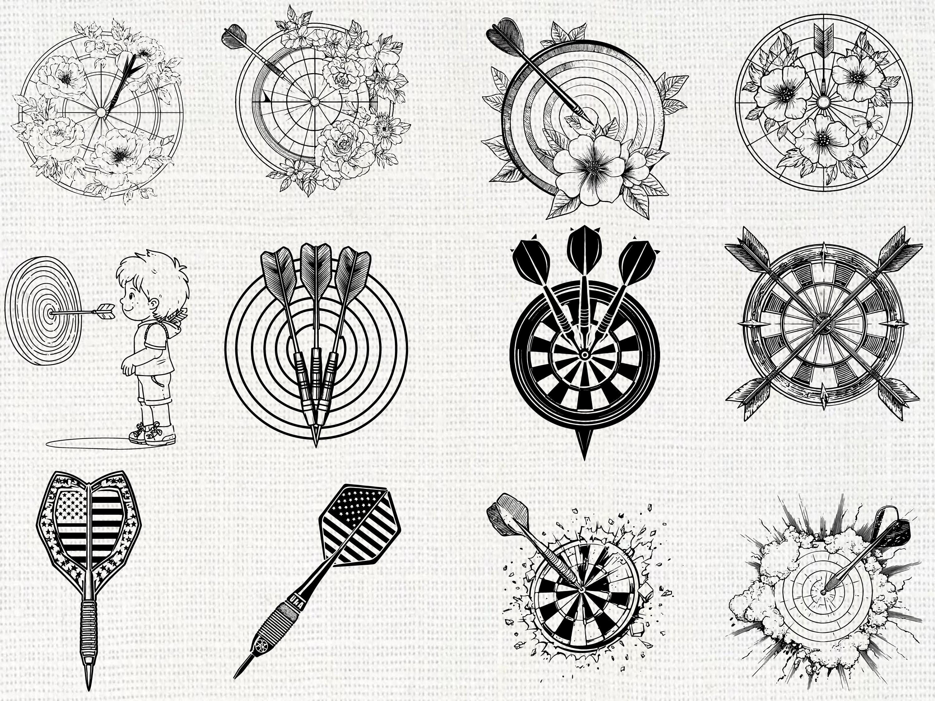 Dart Silhouette SVG PNG Bundle, Target Graphics (digital Download) - Etsy