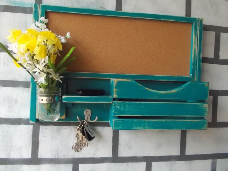 Cork board Message Center/Magazine Holder/Family message ...