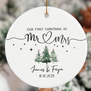 Our First Christmas As Mr & Mrs Ornament,First Married Christmas Ornament, Married Ornament, Custom Christmas Ornament, Christmas Gift