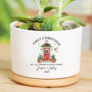 First Christmas In Our New Home, Personalized New Home Plant Pot, Housewarming Bauble Gift, Flower Pot for Couples