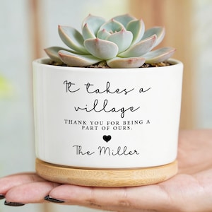 Personlig tackkruka, anpassad uppskattningskruka, present till "Det krävs en by", present till mentor, lärare, kollega, granne, födelsedagspresent