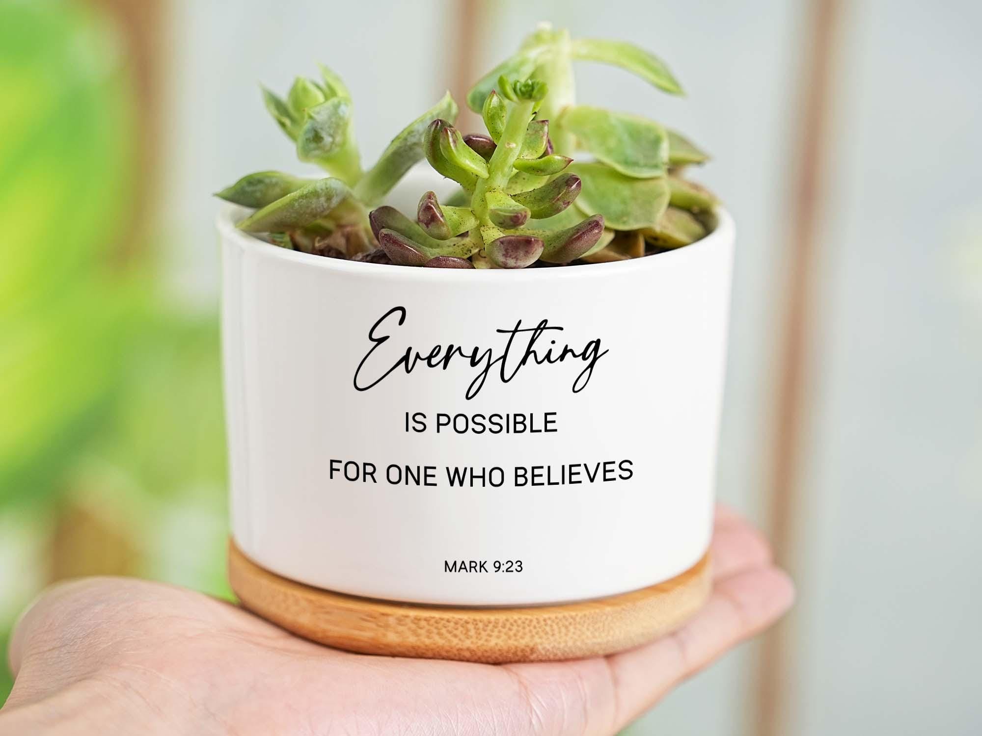 Favorite Bible Verse Gift, Personalized Succulent Planter With Bible ...