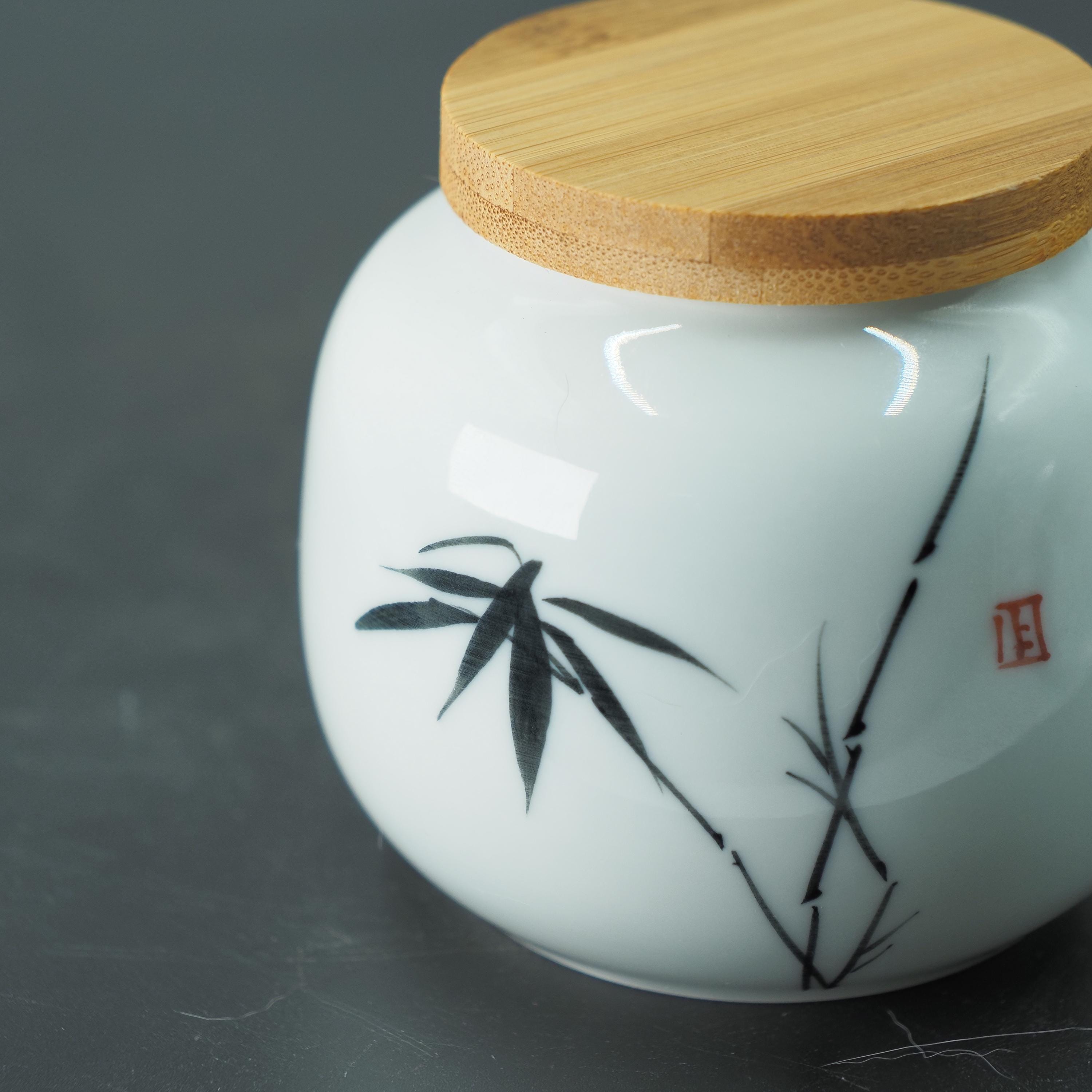 手描きの陶器製食材瓶 - 竹の葉模様の中国風小型容器 - Etsy 日本
