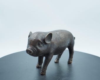 Antik stil grisfigur i ren koppar, symbol för lyckosamma välsignelser, perfekt presentartikel
