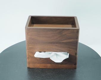 Handcrafted Solid Walnut Tissue Box | Luxury Wooden Tissue Holder for Home & Office
