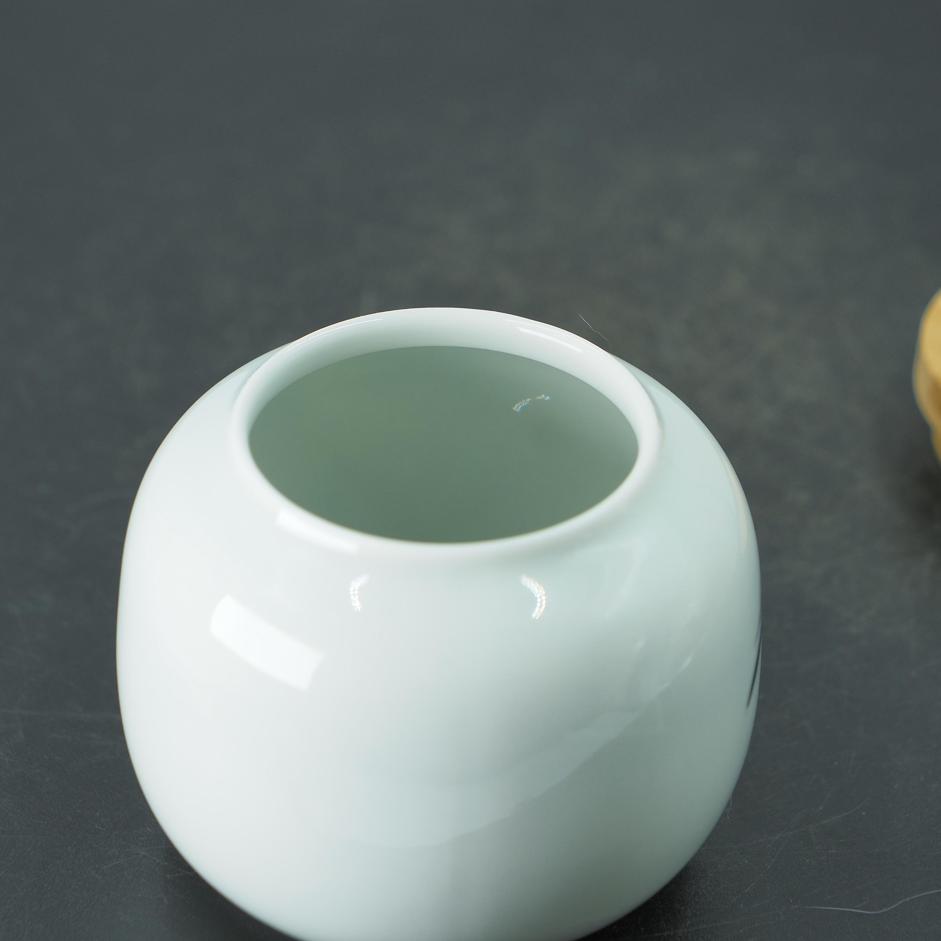 手描きの陶器製食材瓶 - 竹の葉模様の中国風小型容器 - Etsy 日本