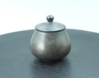 Handmade Iron Gray Ceramic Jar with Lid: Rustic Tea Coffee Spice Container