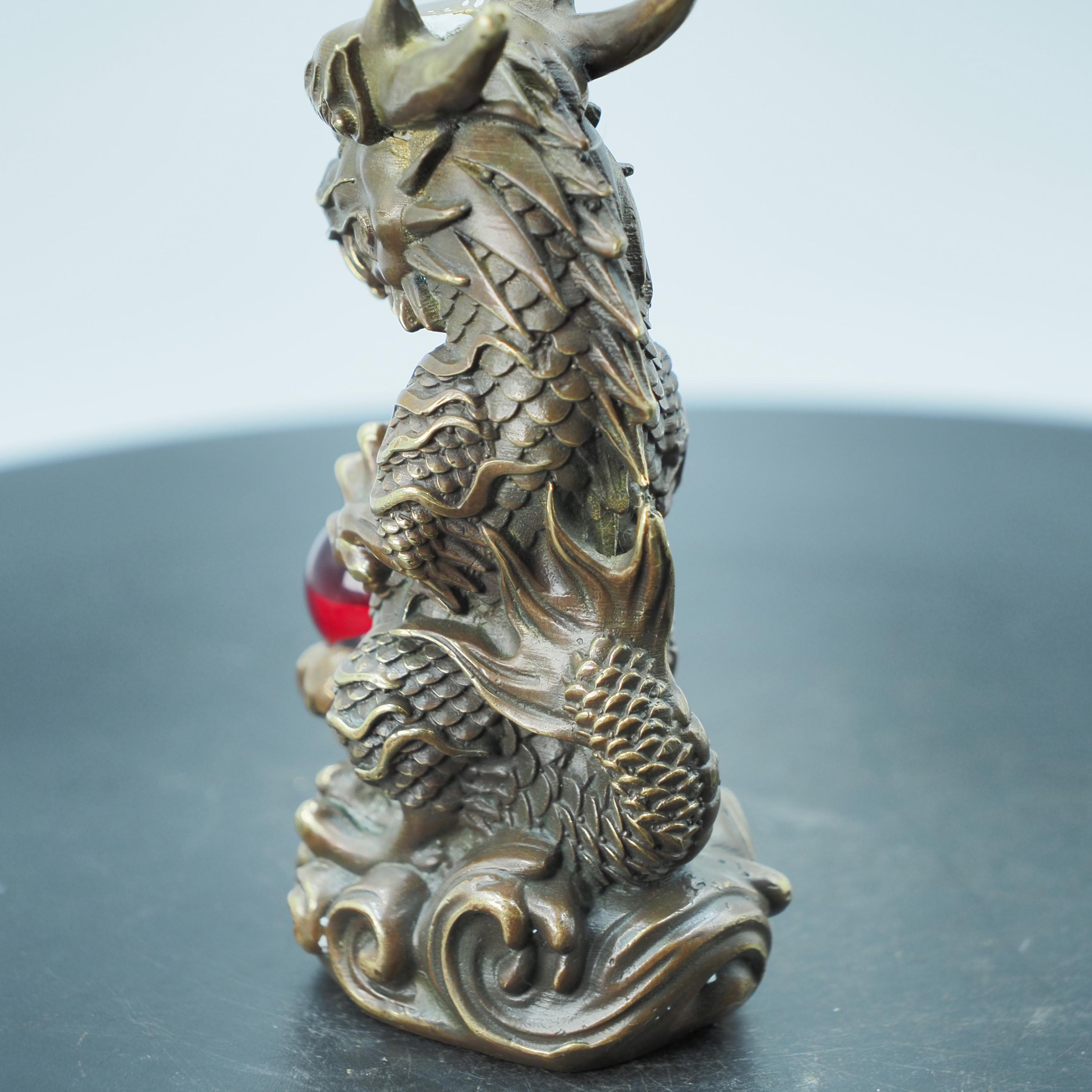 純銅製の青龍の置物：中国の卓上装飾品 - Etsy 日本