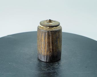 Pote hermético de cerâmica pequeno – Lata rústica vintage para café/chá – Mini economizador de armazenamento