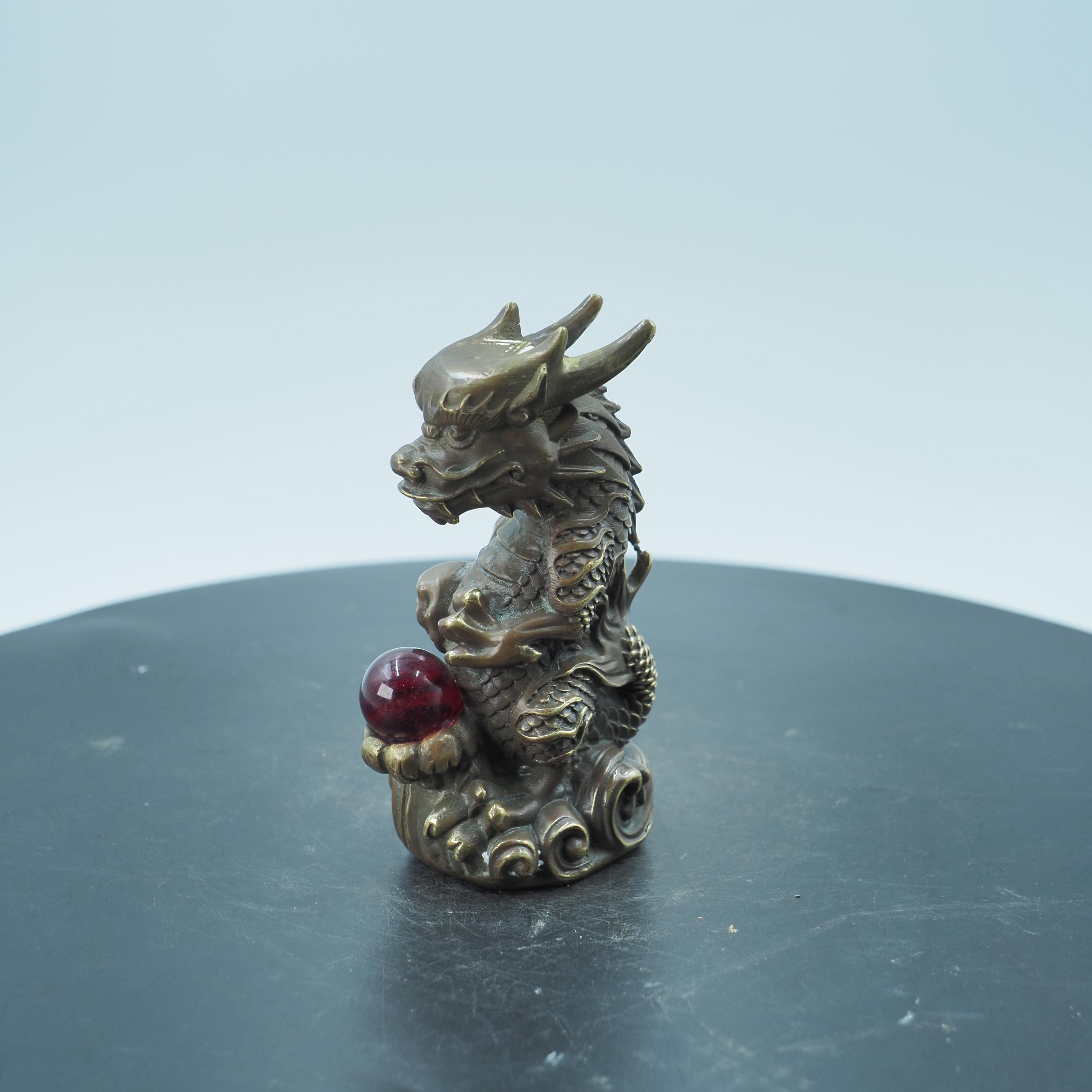 純銅製の青龍の置物：中国の卓上装飾品 - Etsy 日本
