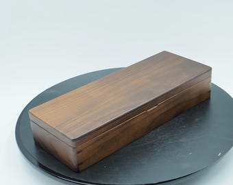 Handcrafted US Black Walnut Wooden Storage Box: Elegant Gift/Pencil Case