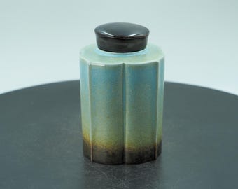 Pote de cerâmica com gradiente esmaltado em forno, ideal para café, chá e especiarias