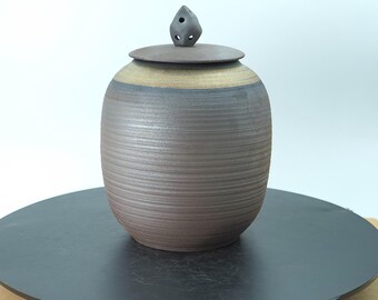 Contenitore per il tè in ceramica fatto a mano: barattolo per la conservazione in ceramica giapponese smaltata