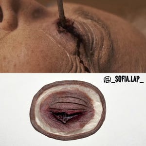 Gepiercte/infizierte Augensilikongesichtsprothetik mit Wimpern Für SFX Make-up, Halloween, Cosplay, Festival, Fotoshooting, Film + Videoanleitung