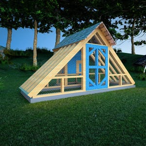 Easy Chicken Coop Plans DIY with Walk-In Design, , Secure Chicken Run Build, PDF Coop Plans for Backyard Poultry