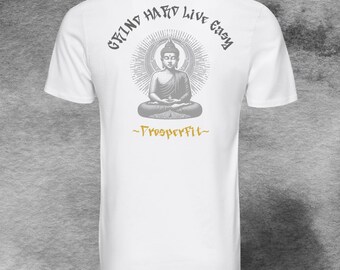 Maglietta Grind Hard Live Easy Fitted - Maglietta firmata ProsperFit