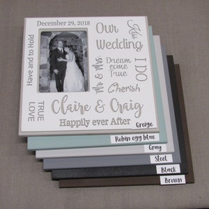 Our Wedding photo Frame,v wedding gift, personalized, bride and groom, date, shower gift, keepsake image 4