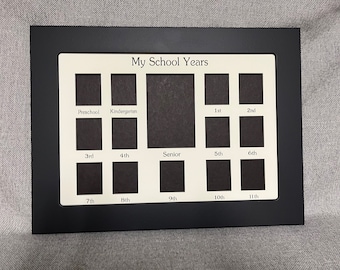 My School Years Photo Frame/ graduation/ pre-school/ high school/ pre K 12/ senior/ 14 openings\ collage/ New may layout