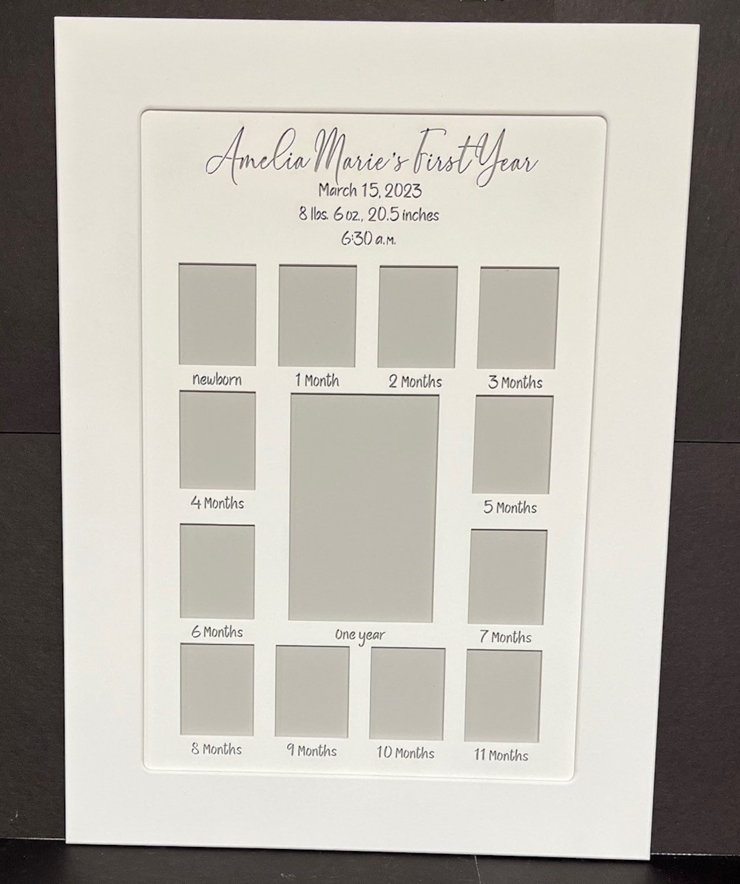 Babies 12 Month Photo Frame...newborn Through One Year. Birth