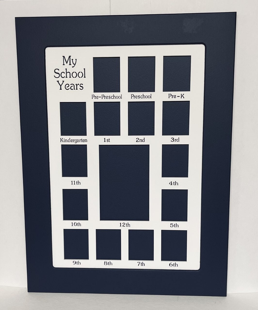Picture Frame Mat School Colors Team Orange and Blue 8x10 for 5x7