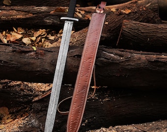 Ragnar Viking Display Sword - Individuell handgefertigtes Damaststahl Dekoratives Sammlerstück