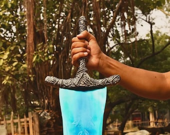 Handmade Moonlight Display Piece – Dark Moon Full Metal Life-Size Fantasy Sword