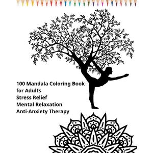 Printable Mandala Adult Coloring Book, 100 Intricate Designs for Stress Relief, Floral & Magical Mandalas