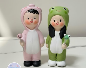 Custom Couple Cake Topper, Handmade Clay Doll