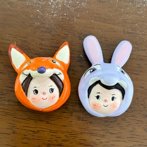 Custom Clay Face Magnet, Handmade Animal Fridge Magnet, Personalized Gift, Cute Clay Art Decoration, Custom Stone Clay Portrait