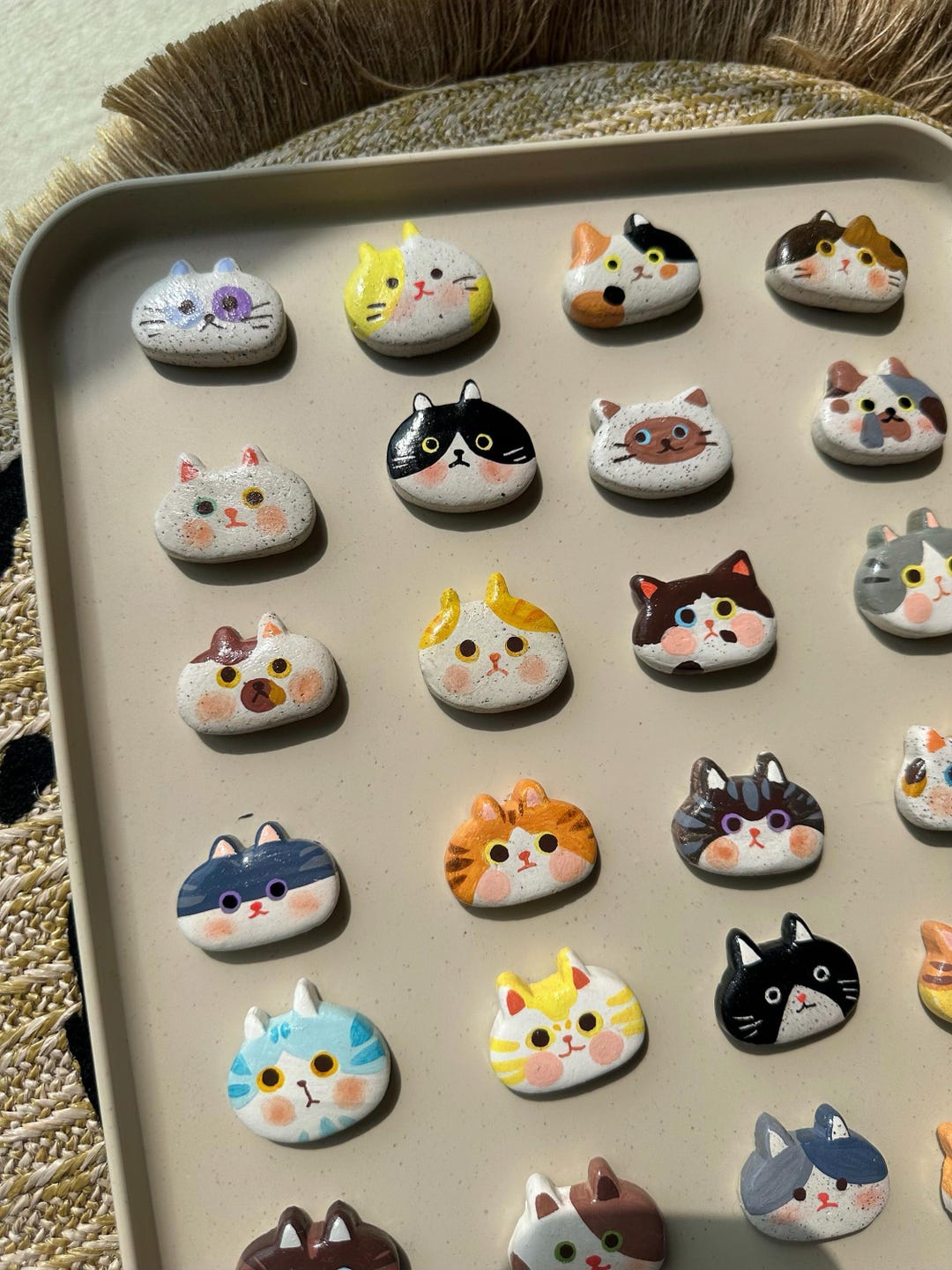 Custom Pet Portrait Magnet, Handmade Cat Dog Face Keepsake - Etsy
