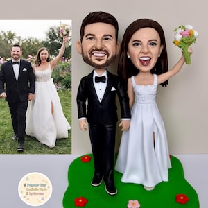Aangepaste bruidstaarttopper – gepersonaliseerde bobbleheads voor bruid en bruidegom, grappige bobblehead voor bruiloften