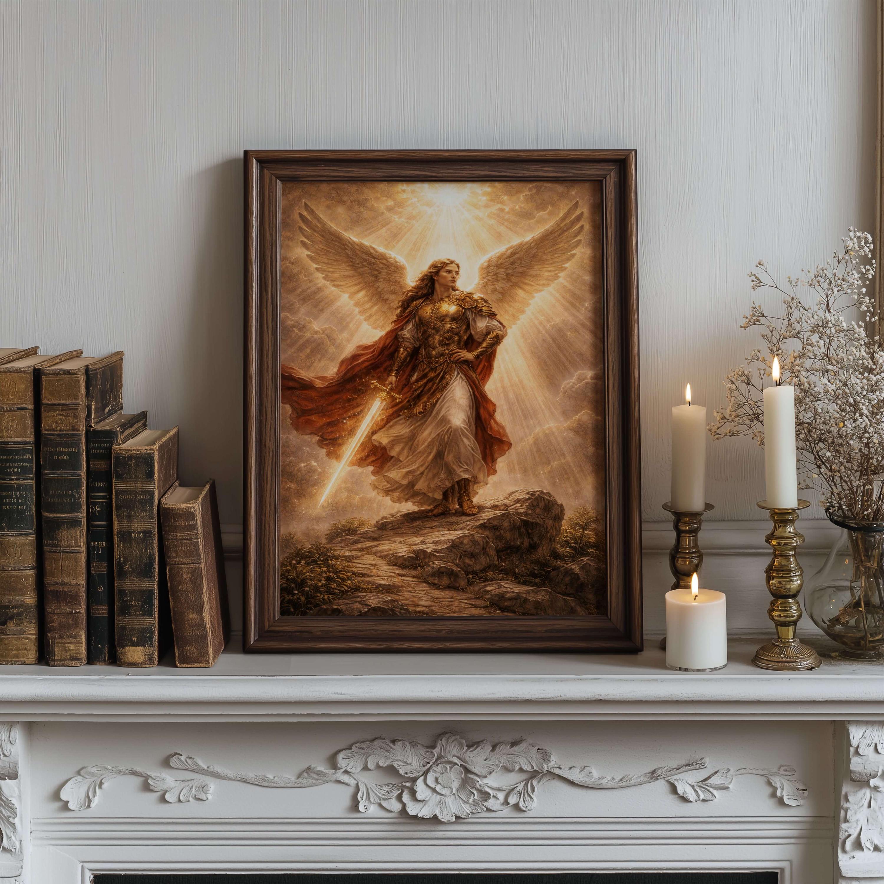 St Michael Wall Art - Archangel Art, Biblical Art Print, Religious Art ...