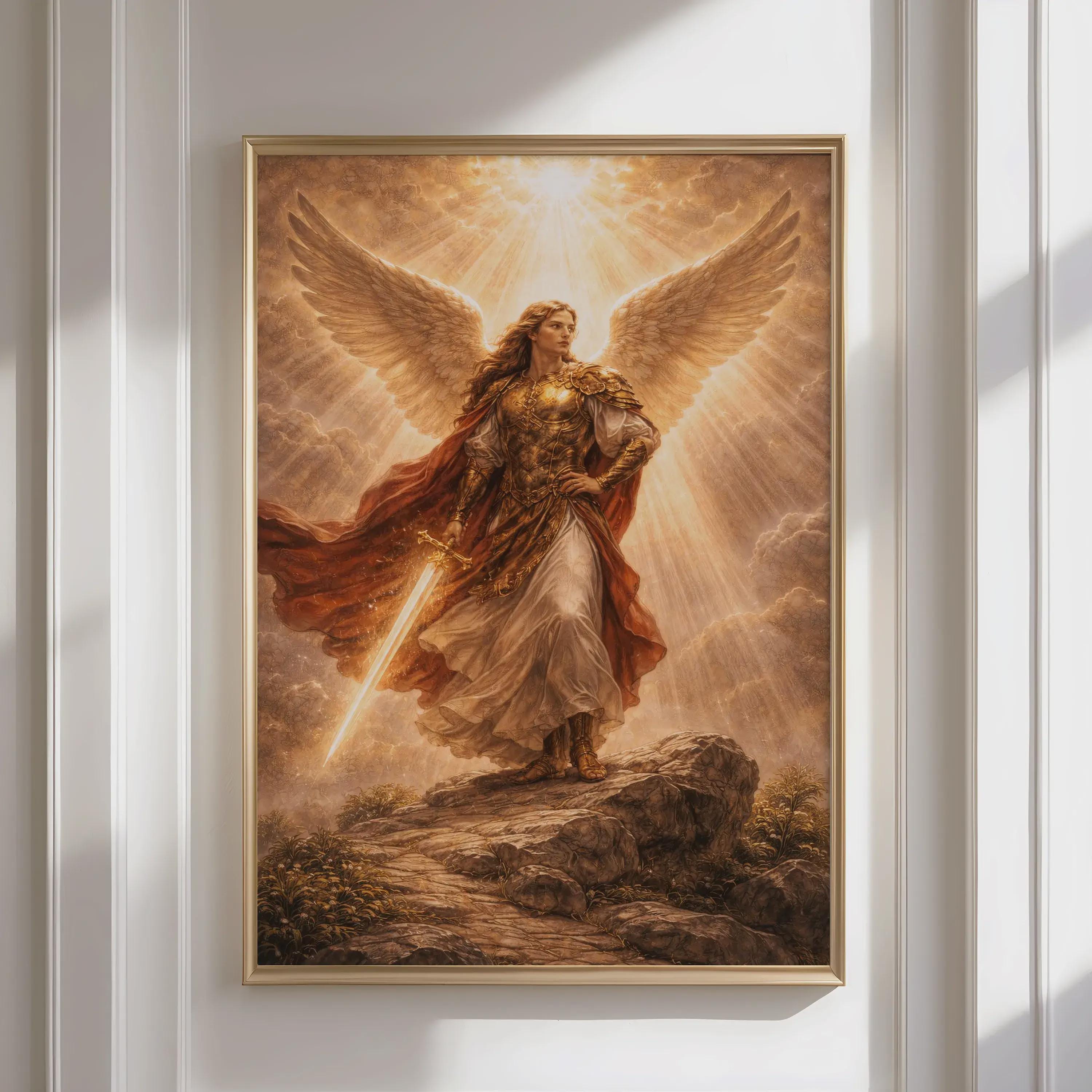 St Michael Wall Art - Archangel Art, Biblical Art Print, Religious Art ...