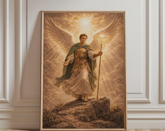 Archangel Raphael Wall Art - Biblical Art Print, Religious Art, Christian Poster for Catholic Home Decor
