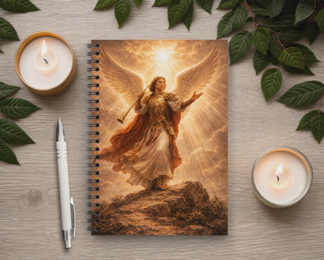 Christian Notebook - Archangel Gabriel Lined Spiral Notebook, Prayer ...