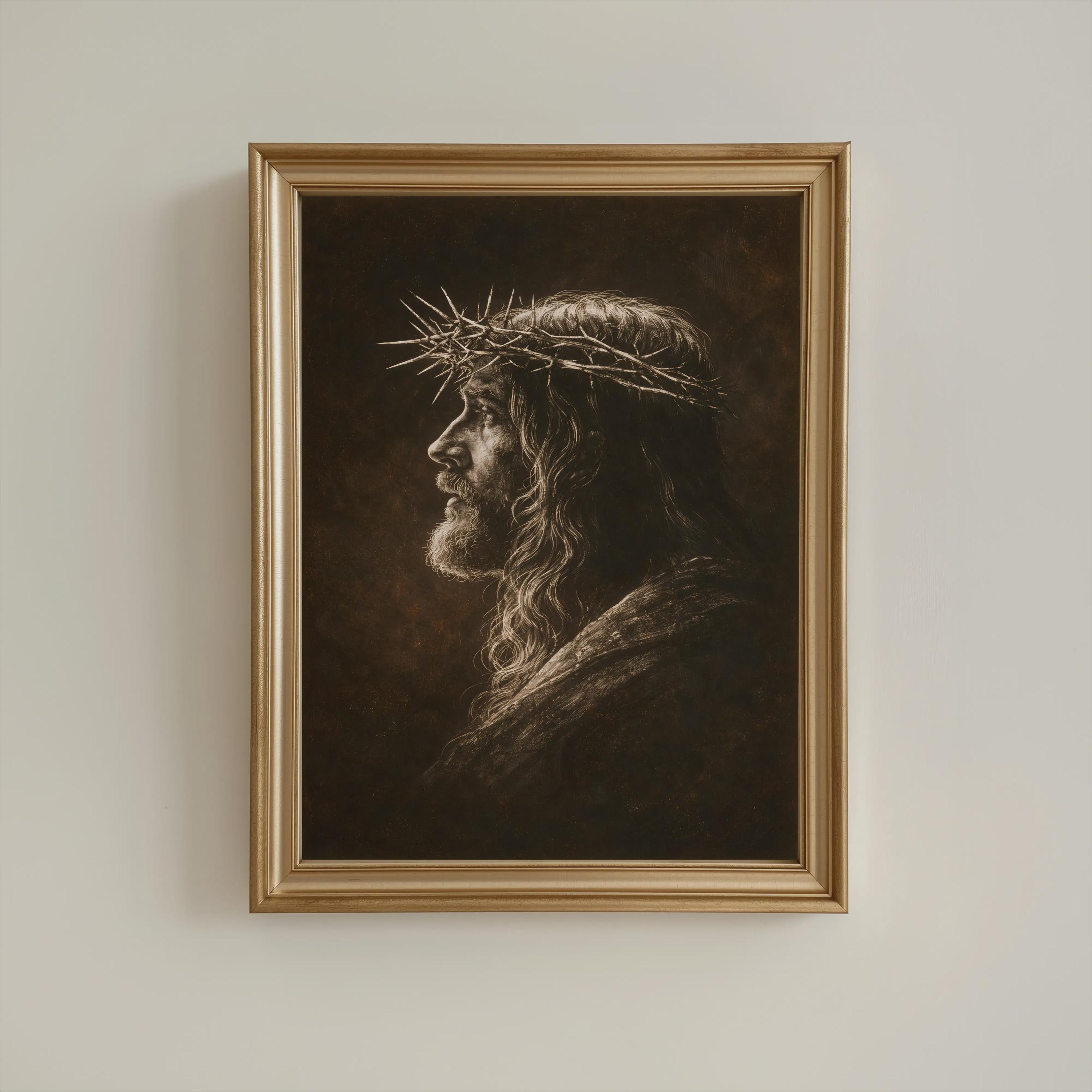 Christian Wall Art - Vintage Jesus With Crown of Thorns Print ...