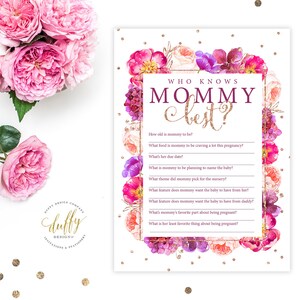 Who Knows Mommy Best Game, How Well Do You Know the Mommy to Be Game, Baby Shower Game, Baby Shower Guessing Game, Baby Boy Shower Games