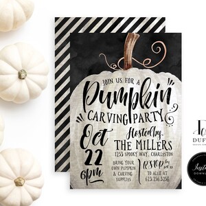 Pumpkin Carving Party Invitation TEMPLATE, Halloween Party Invitation, Harvest Party Invitation, Pumpkin Carving Invite Printable, DH010