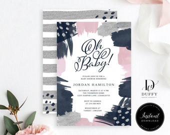 Gender Neutral Baby Shower Invitation, EDITABLE INVITATION, Printable Baby Shower Invite Template, Instant Download