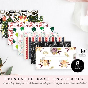 Vellum Holiday Theme Cash Envelopes/ Hole Punch Option for A6personal /true  A6 Binders 