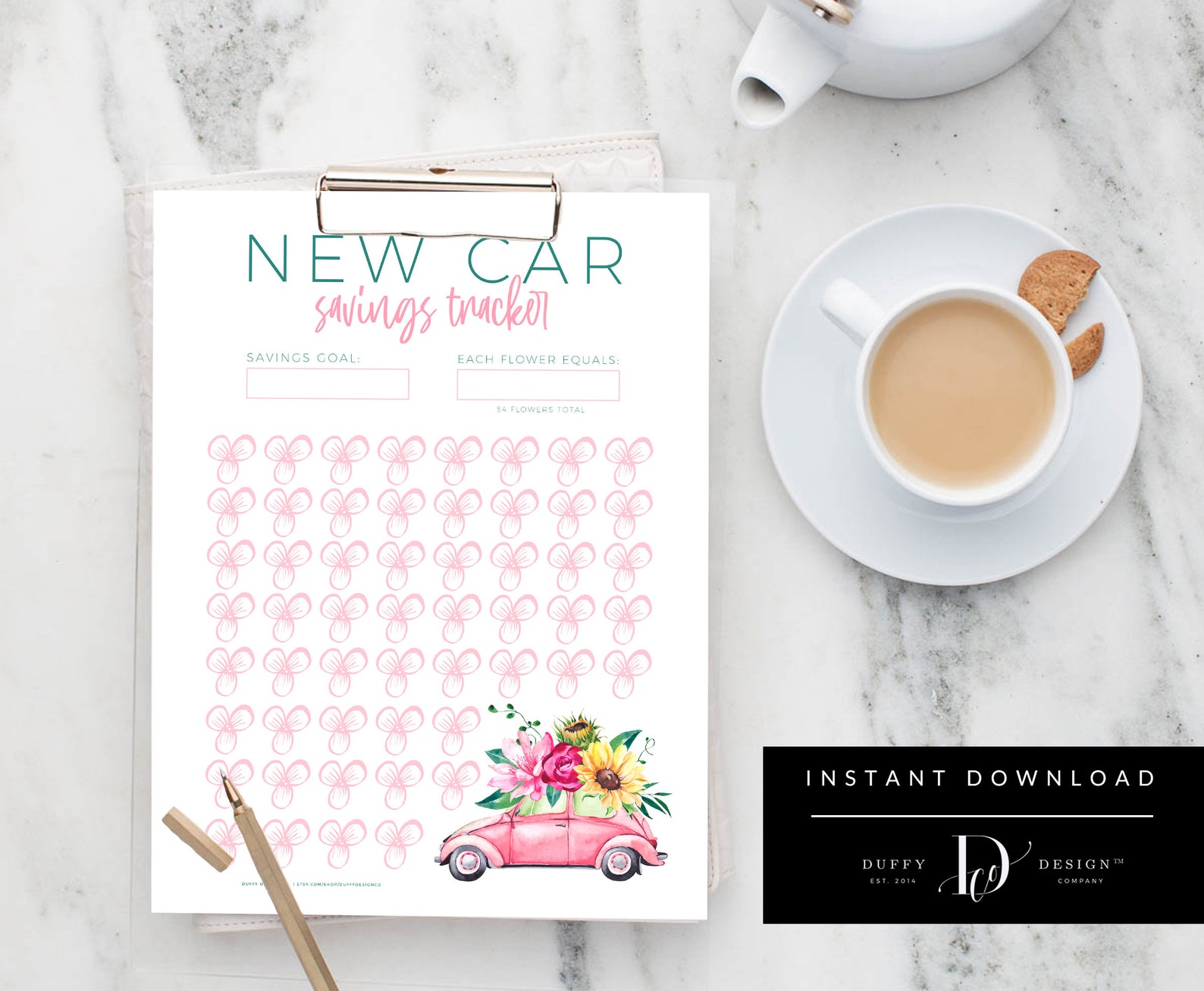 New Car Savings Tracker Printable New Car Sinking Fund | Etsy