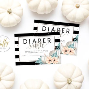 Diaper Raffle Ticket Pumpkin, Diaper Raffle Card, Diaper Raffle Insert, Baby Shower Diaper Raffle, Diaper Raffle Printable, INSTANT DOWNLOAD