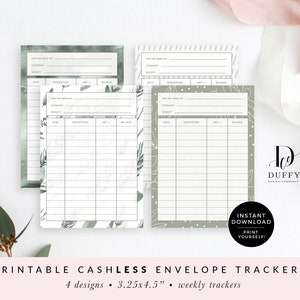 Cashless envelope Tracker, Printable Spending Tracker, Budget Planner, Budget Envelopes, Spending Log Printable - CLE002