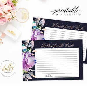 Advice for the Bride Cards, Bridal Advice Card, Advice for the Bride and Groom, Advice for the Couple, Printable Advice Cards Bridal Shower